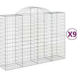 Kaareva kivikori 200x30x140/160 cm galvanoitu rauta (53487)