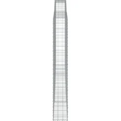 Kaareva kivikori 200x30x140/160 cm galvanoitu rauta (53487)