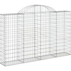 Kaareva kivikori 200x30x140/160 cm galvanoitu rauta (53487)