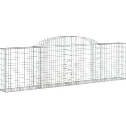 Kaareva kivikori 200x30x140/160 cm galvanoitu rauta (53487)
