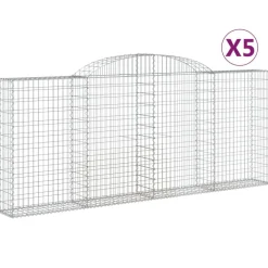 Kaareva kivikori 200x30x140/160 cm galvanoitu rauta (53487)