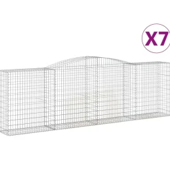 Kaareva kivikori 200x30x140/160 cm galvanoitu rauta (53487)