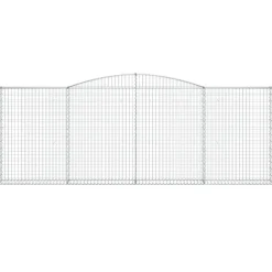 Kaareva kivikori 200x30x140/160 cm galvanoitu rauta (53487)
