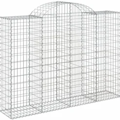 Kaareva kivikori 200x30x140/160 cm galvanoitu rauta (53487)
