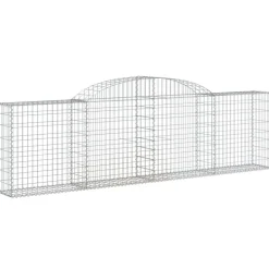 Kaareva kivikori 200x30x140/160 cm galvanoitu rauta (53487)