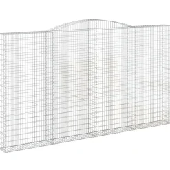 Kaareva kivikori 200x30x140/160 cm galvanoitu rauta (53487)