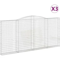 Kaareva kivikori 200x30x140/160 cm galvanoitu rauta (53487)
