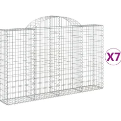 Kaareva kivikori 200x30x140/160 cm galvanoitu rauta (53487)