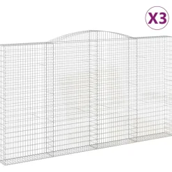 Kaareva kivikori 200x30x140/160 cm galvanoitu rauta (53487)