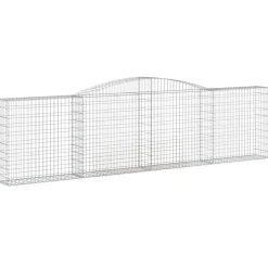Kaareva kivikori 200x30x140/160 cm galvanoitu rauta (53487)