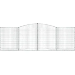 Kaareva kivikori 200x30x140/160 cm galvanoitu rauta (53487)
