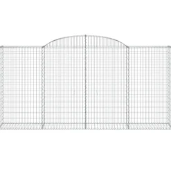 Kaareva kivikori 200x30x140/160 cm galvanoitu rauta (53487)