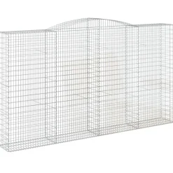 Kaareva kivikori 200x30x140/160 cm galvanoitu rauta (53487)