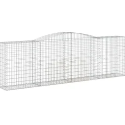 Kaareva kivikori 200x30x140/160 cm galvanoitu rauta (53487)