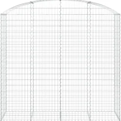 Kaareva kivikori 200x30x120/140 cm galvanoitu rauta (53466)