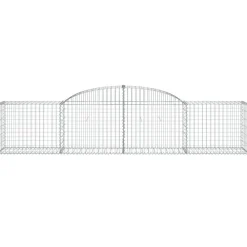 Kaarevat kivikorit 2 kpl 200x30x40/60 cm galvanoitu rauta (46047)