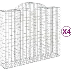 Kaarevat kivikorit 2 kpl 200x30x40/60 cm galvanoitu rauta (46047)