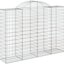Kaarevat kivikorit 2 kpl 200x30x40/60 cm galvanoitu rauta (46047)