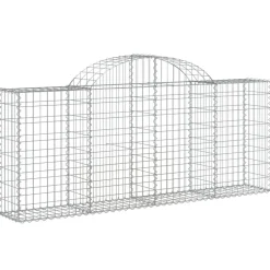 Kaarevat kivikorit 2 kpl 200x30x40/60 cm galvanoitu rauta (46047)