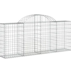Kaarevat kivikorit 2 kpl 200x30x40/60 cm galvanoitu rauta (46047)