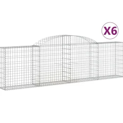 Kaarevat kivikorit 2 kpl 200x30x40/60 cm galvanoitu rauta (46047)