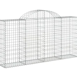 Kaarevat kivikorit 2 kpl 200x30x40/60 cm galvanoitu rauta (46047)