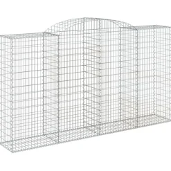 Kaarevat kivikorit 2 kpl 200x30x40/60 cm galvanoitu rauta (46047)