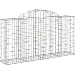Kaarevat kivikorit 2 kpl 200x30x40/60 cm galvanoitu rauta (46047)