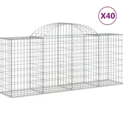 Kaarevat kivikorit 2 kpl 200x30x40/60 cm galvanoitu rauta (46047)