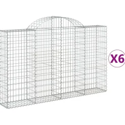 Kaarevat kivikorit 2 kpl 200x30x40/60 cm galvanoitu rauta (46047)