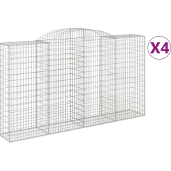 Kaarevat kivikorit 2 kpl 200x30x40/60 cm galvanoitu rauta (46047)