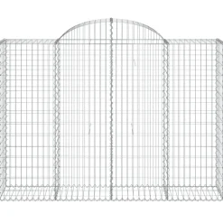 Kaarevat kivikorit 2 kpl 200x30x40/60 cm galvanoitu rauta (46047)