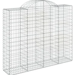 Kaarevat kivikorit 2 kpl 200x30x40/60 cm galvanoitu rauta (46047)