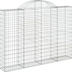 Kaarevat kivikorit 2 kpl 200x30x40/60 cm galvanoitu rauta (46047)