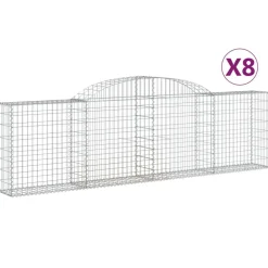 Kaarevat kivikorit 2 kpl 200x30x40/60 cm galvanoitu rauta (46047)