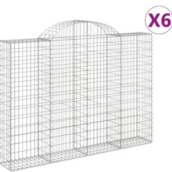Kaarevat kivikorit 2 kpl 200x30x40/60 cm galvanoitu rauta (46047)