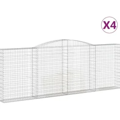 Kaarevat kivikorit 2 kpl 200x30x40/60 cm galvanoitu rauta (46047)
