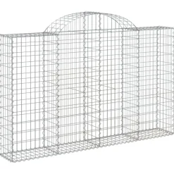 Kaarevat kivikorit 2 kpl 200x30x40/60 cm galvanoitu rauta (46047)