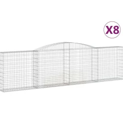 Kaarevat kivikorit 2 kpl 200x30x40/60 cm galvanoitu rauta (46047)