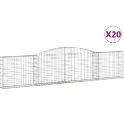 Kaarevat kivikorit 2 kpl 200x30x40/60 cm galvanoitu rauta (46047)