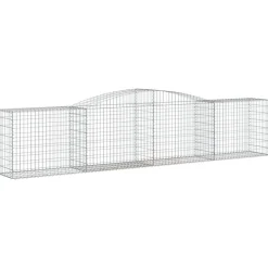 Kaarevat kivikorit 2 kpl 200x30x40/60 cm galvanoitu rauta (46047)