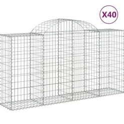 Kaarevat kivikorit 2 kpl 200x30x40/60 cm galvanoitu rauta (46047)