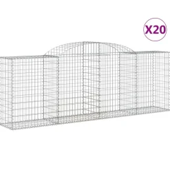 Kaarevat kivikorit 2 kpl 200x30x40/60 cm galvanoitu rauta (46047)