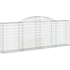 Kaarevat kivikorit 2 kpl 200x30x40/60 cm galvanoitu rauta (46047)