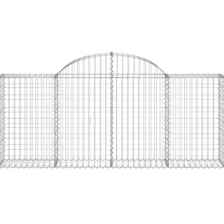 Kaarevat kivikorit 2 kpl 200x30x40/60 cm galvanoitu rauta (46047)