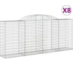 Kaarevat kivikorit 2 kpl 200x30x40/60 cm galvanoitu rauta (46047)