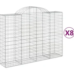 Kaarevat kivikorit 2 kpl 200x30x40/60 cm galvanoitu rauta (46047)