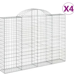 Kaarevat kivikorit 2 kpl 200x30x40/60 cm galvanoitu rauta (46047)
