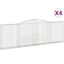 Kaarevat kivikorit 2 kpl 200x30x40/60 cm galvanoitu rauta (46047)