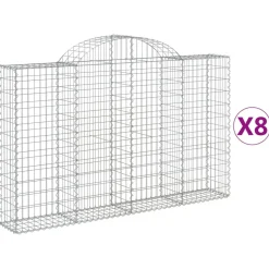 Kaarevat kivikorit 2 kpl 200x30x40/60 cm galvanoitu rauta (46047)